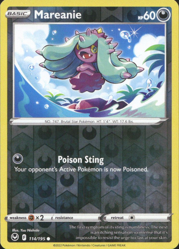 Mareanie Reverse Holo Common SWSH12: Silver Tempest 114/195 NM