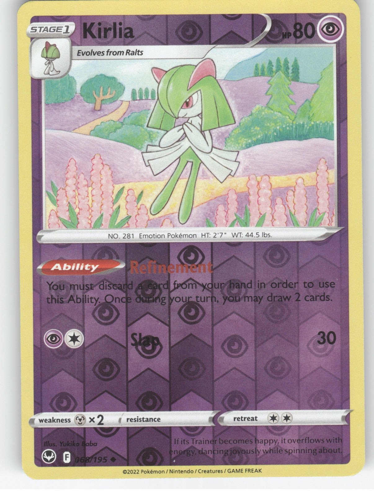 Kirlia Reverse Holo Uncommon SWSH12: Silver Tempest 068/195 NM