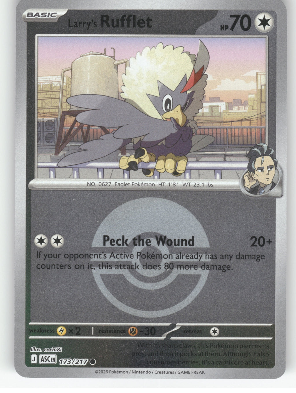 Larry's Rufflet (Poke Ball) Reverse Holo Common ME: Ascended Heroes 173/217 NM