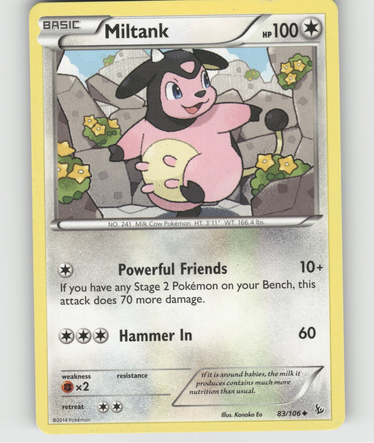 Miltank Uncommon XY - Flashfire 83/106 NM