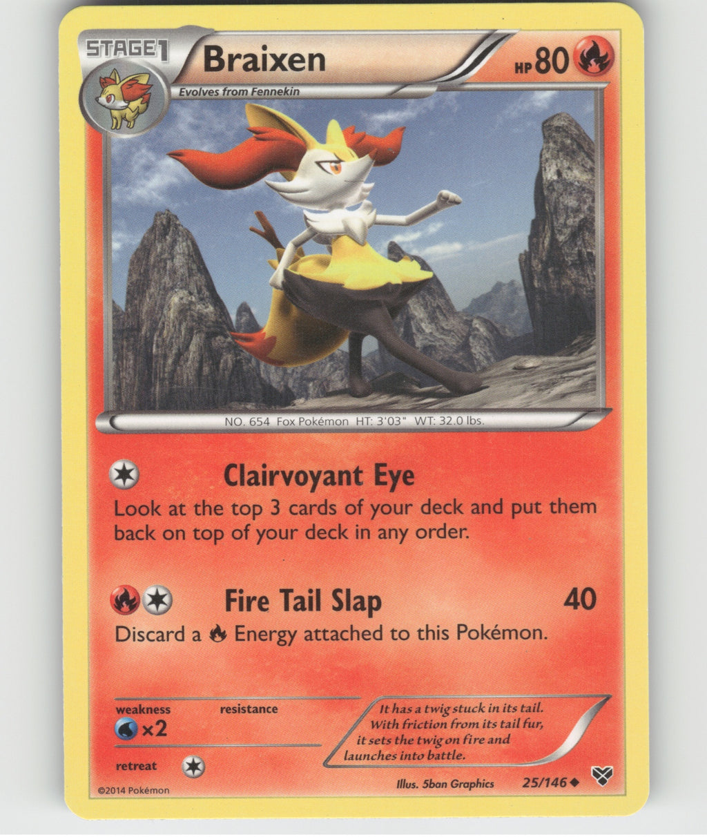 Braixen Uncommon XY Base Set 25/146 LP
