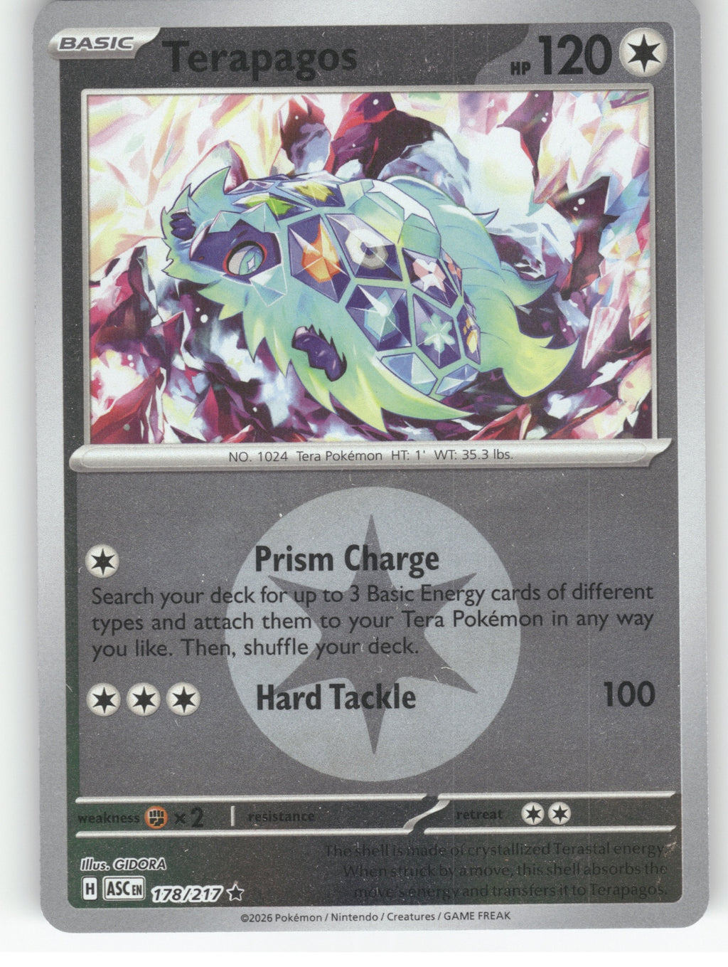 Terapagos (Energy Symbol Pattern) Reverse Holo Rare ME: Ascended Heroes 178/217 