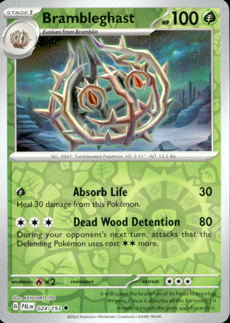 Brambleghast Reverse Holo Uncommon SV02: Paldea Evolved 024/193 NM