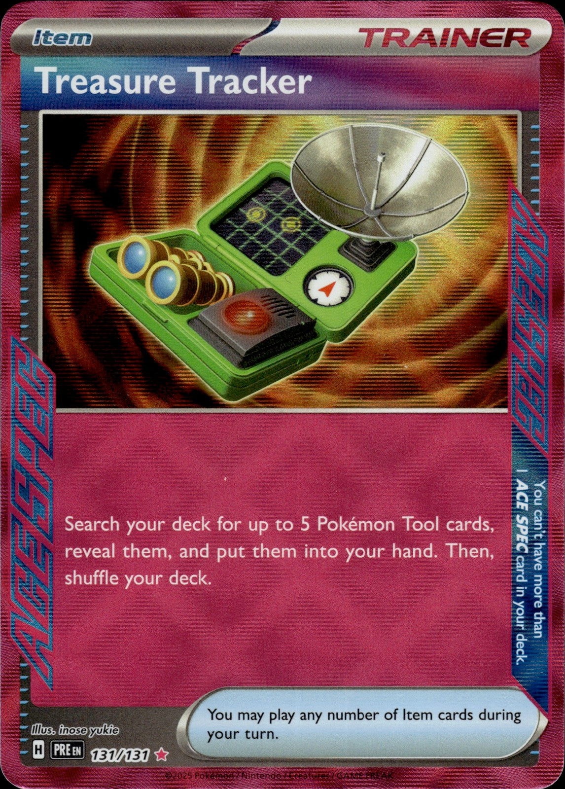 Treasure Tracker Holo ACE SPEC Rare SV: Prismatic Evolutions 131/131 NM
