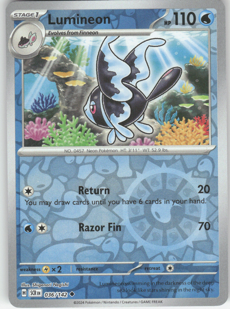 Lumineon Reverse Holo Uncommon SV07: Stellar Crown 036/142 NM