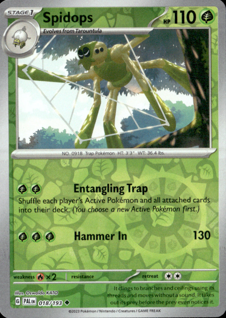 Spidops Reverse Holo Uncommon SV02: Paldea Evolved 018/193 NM