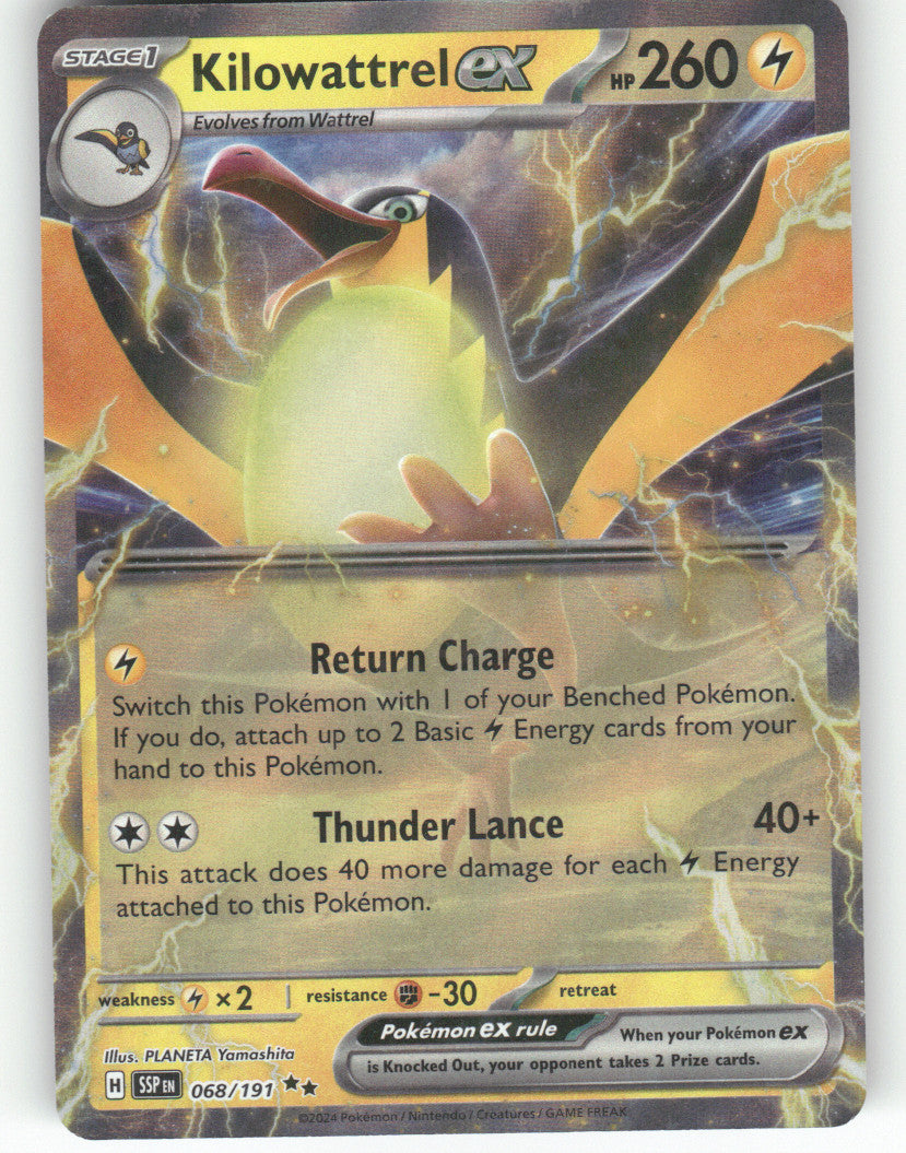 Kilowattrel ex Double Rare SV08: Surging Sparks 068/191 NM