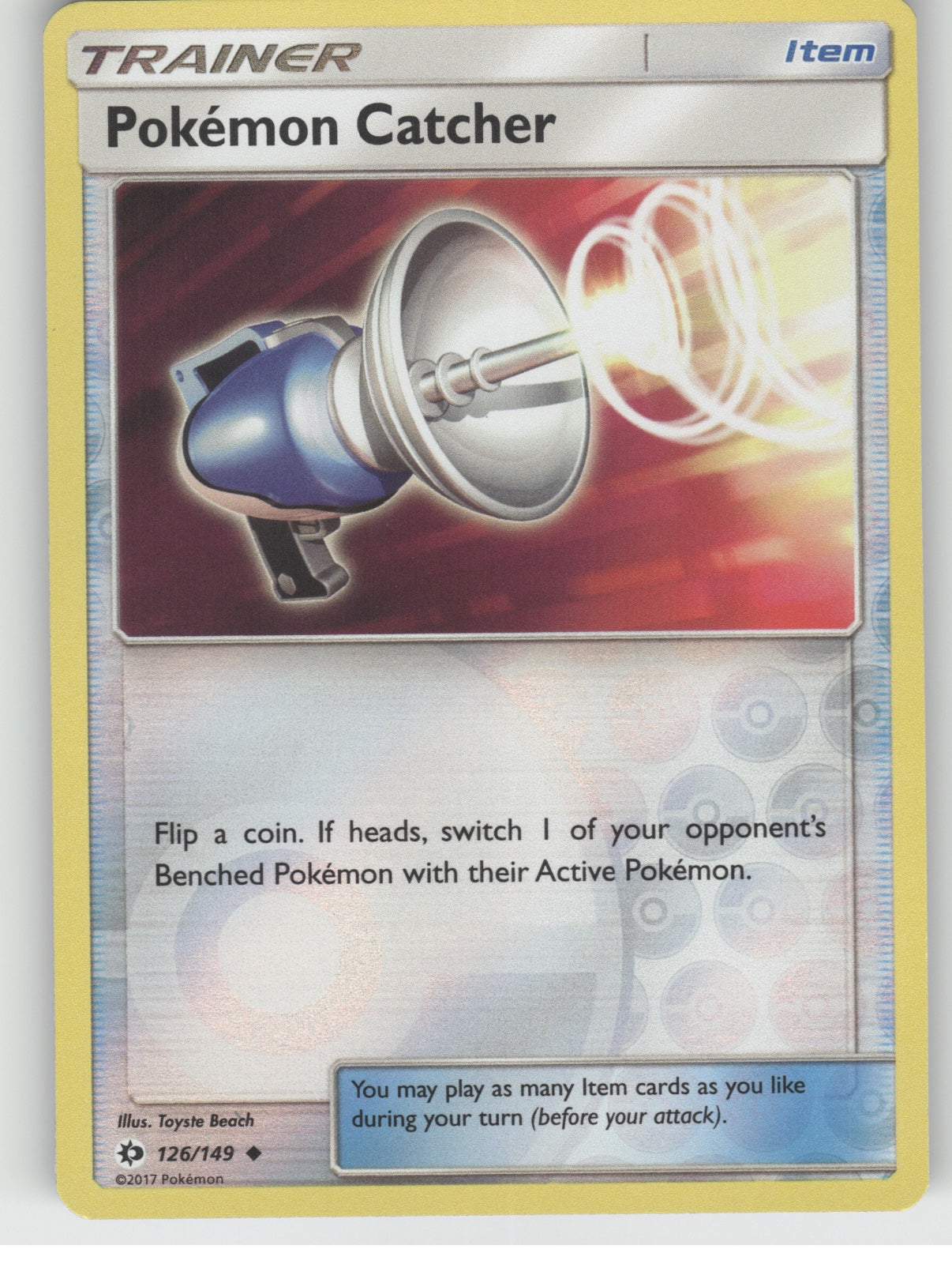 Pokemon Catcher Reverse Holo Uncommon SM Base Set 126/149 NM
