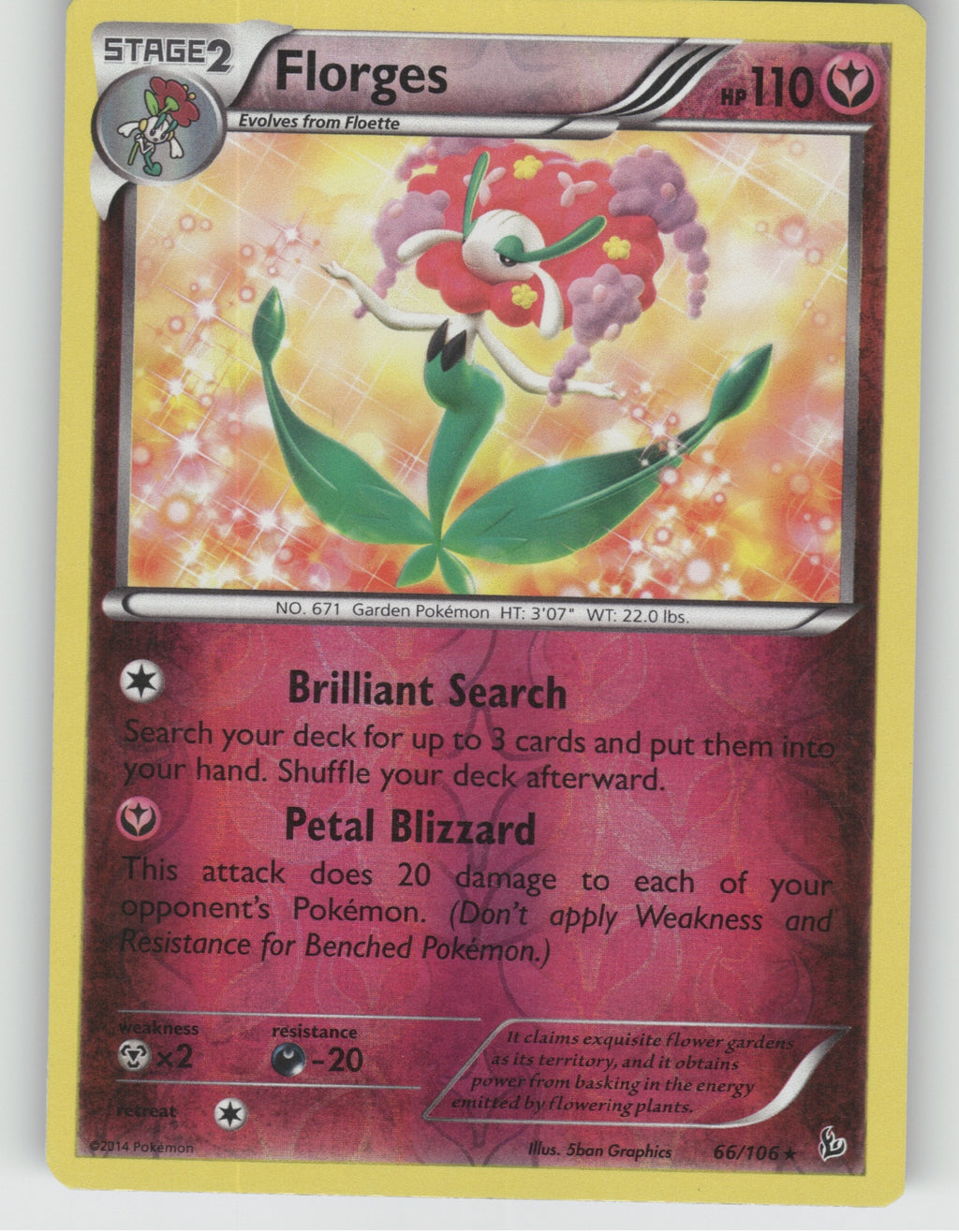 Florges Reverse Holo Holo Rare XY - Flashfire 66/106 NM