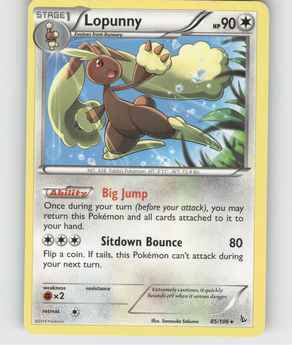 Lopunny Rare XY - Flashfire 85/106 NM