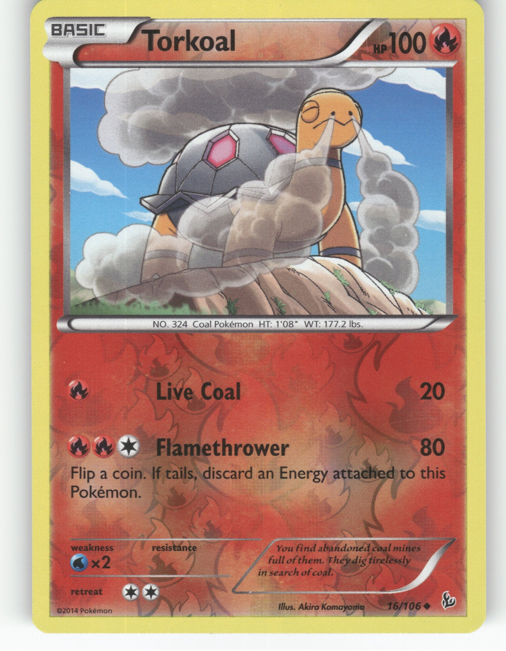 Torkoal Reverse Holo Uncommon XY - Flashfire 16/106 NM
