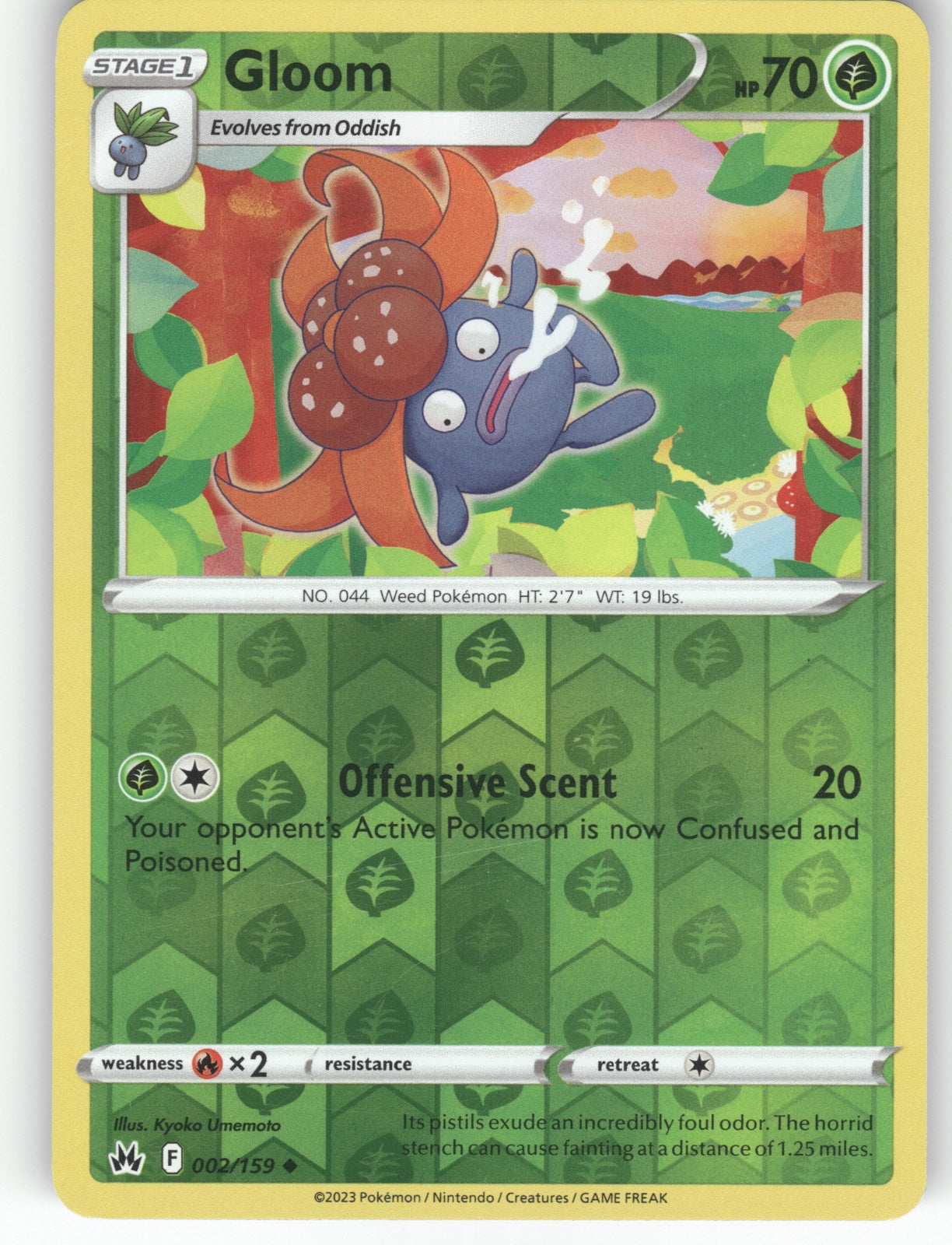 Gloom Reverse Holo Uncommon SWSH: Crown Zenith 002/159 NM