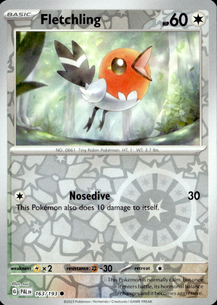 Fletchling Reverse Holo Common SV02: Paldea Evolved 163/193 NM