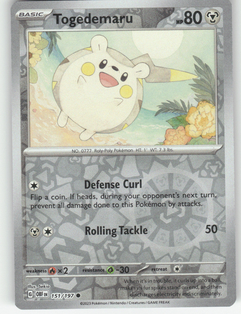 Togedemaru Reverse Holo Common SV03: Obsidian Flames 151/197 NM