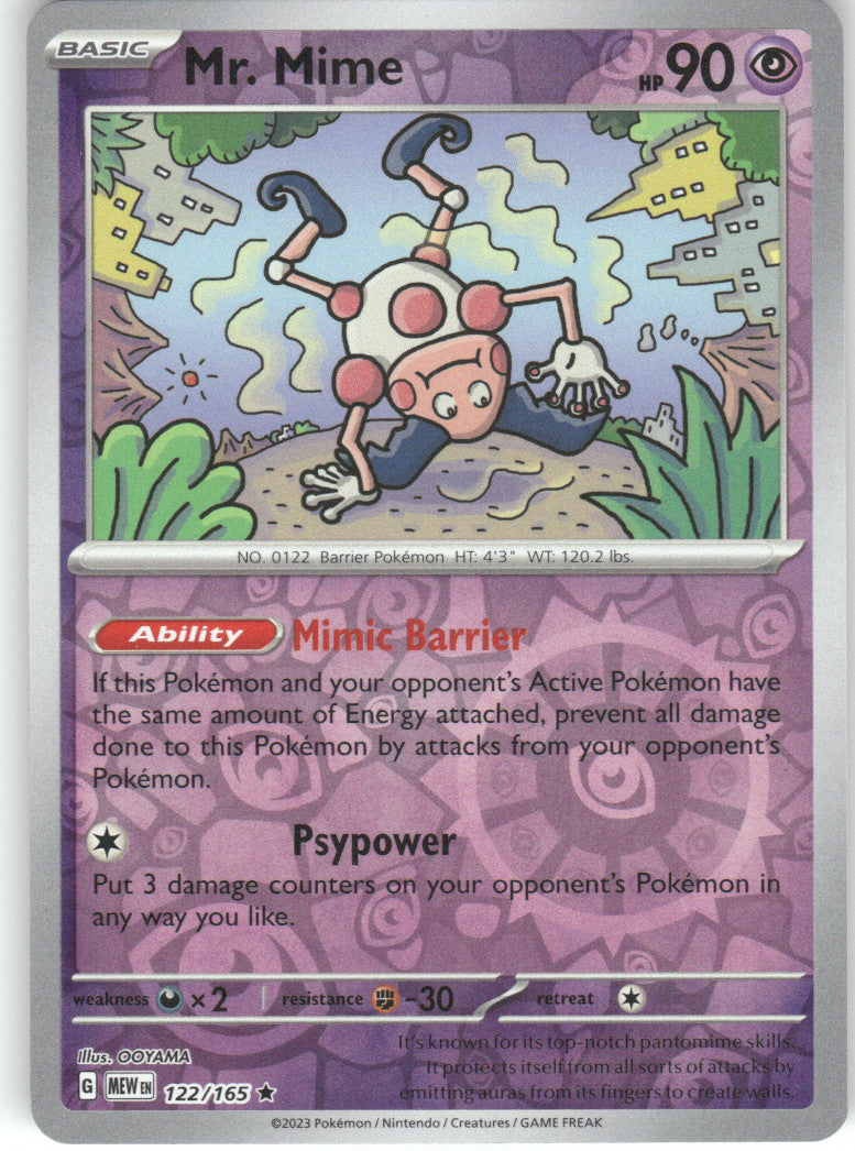 Mr. Mime - Reverse Holo Rare SV: Scarlet & Violet 151 122/165 NM