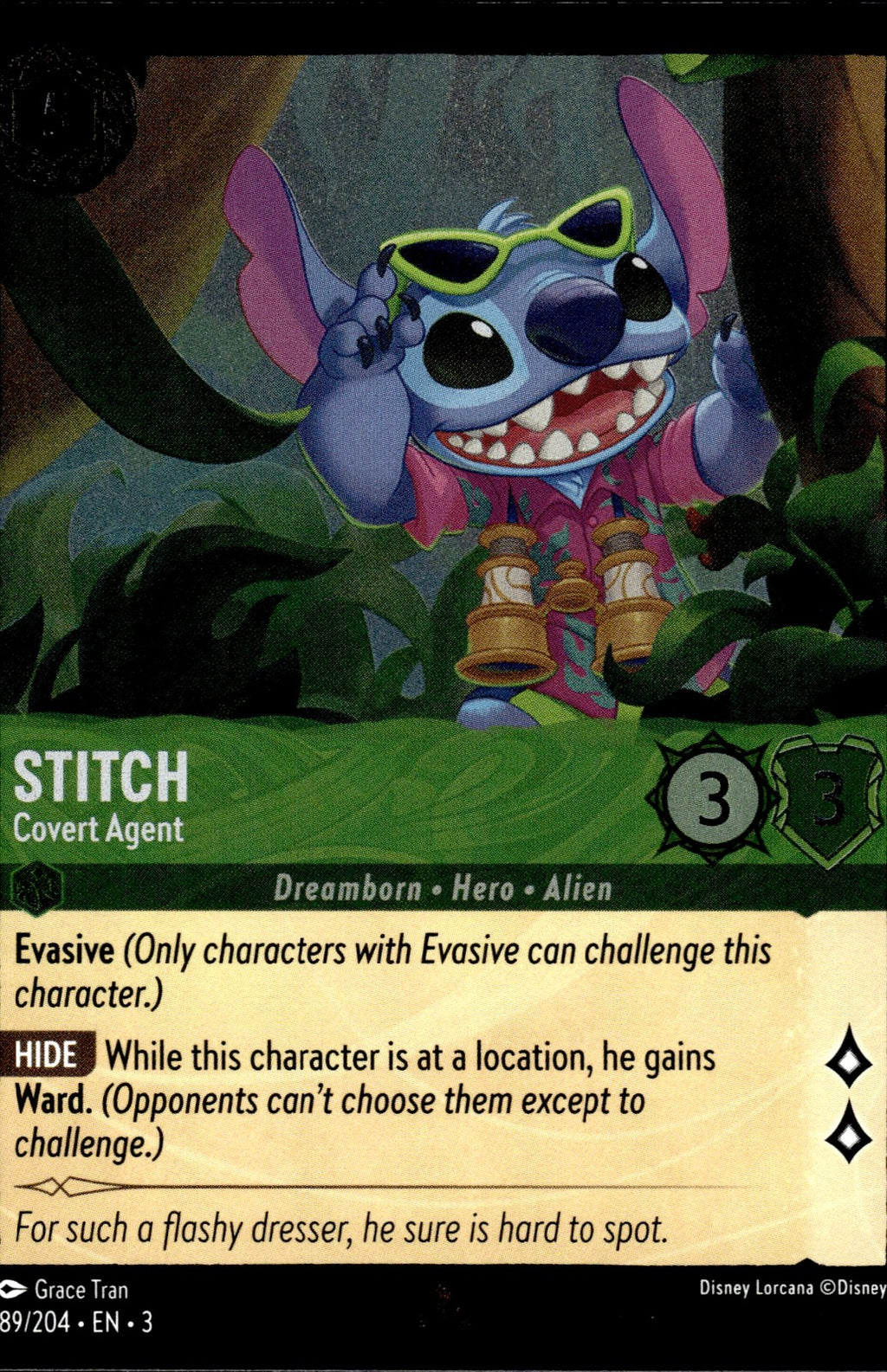 Stitch - Covert Agent Cold Foil Rare Into the Inklands 89/204 NM