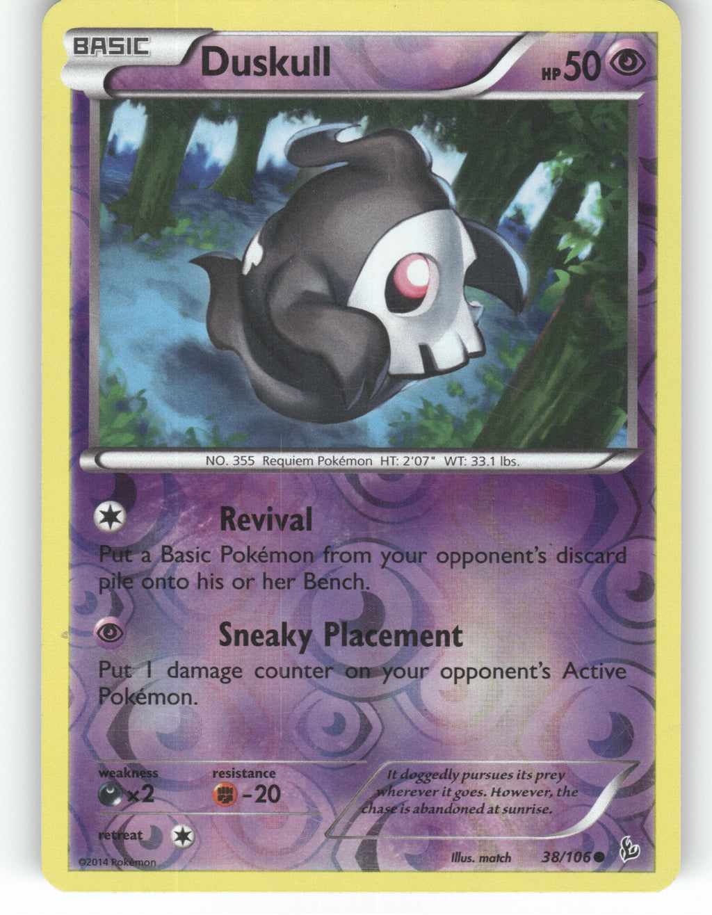 Duskull Reverse Holo Common XY - Flashfire 38/106 NM