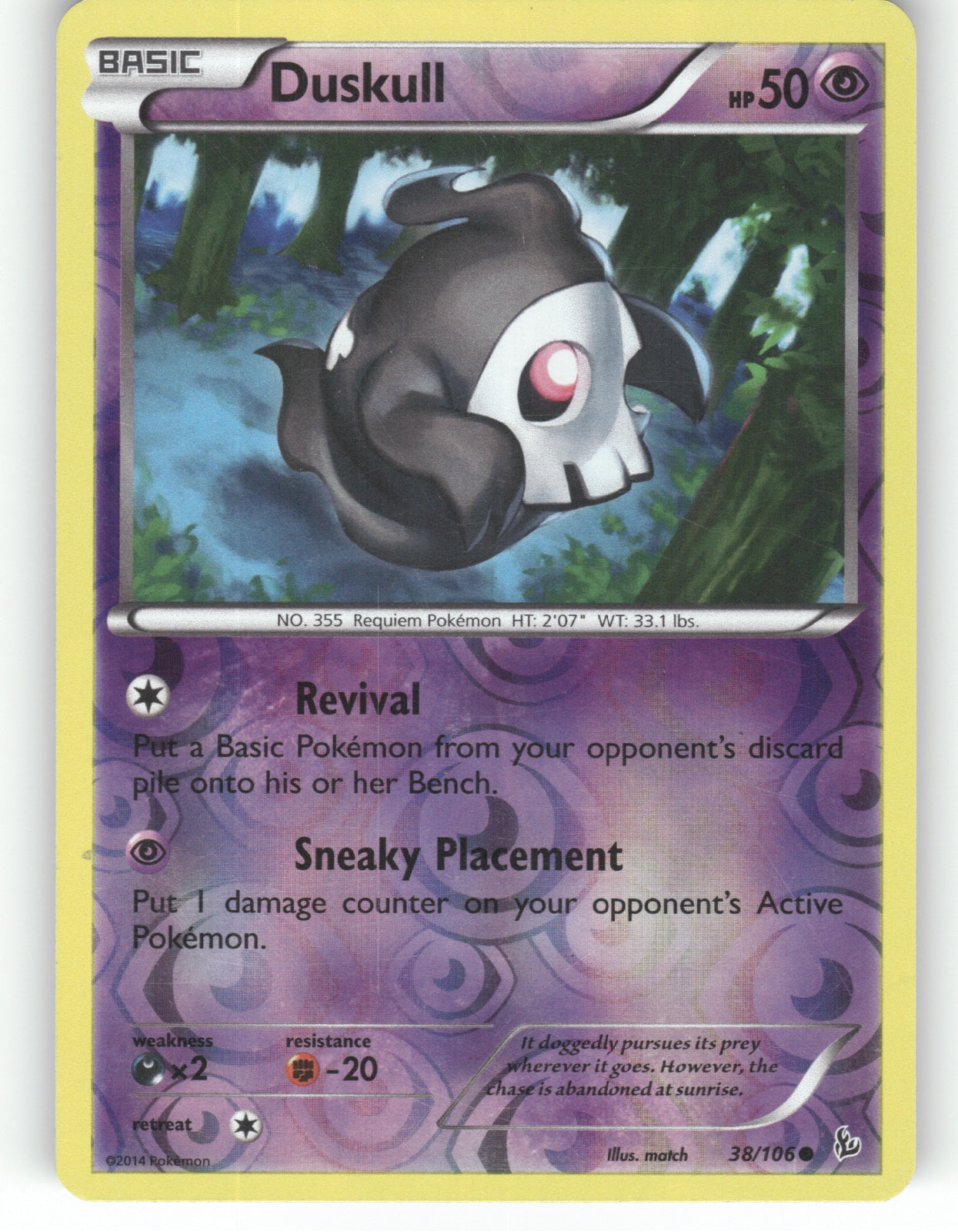 Duskull Reverse Holo Common XY - Flashfire 38/106 NM