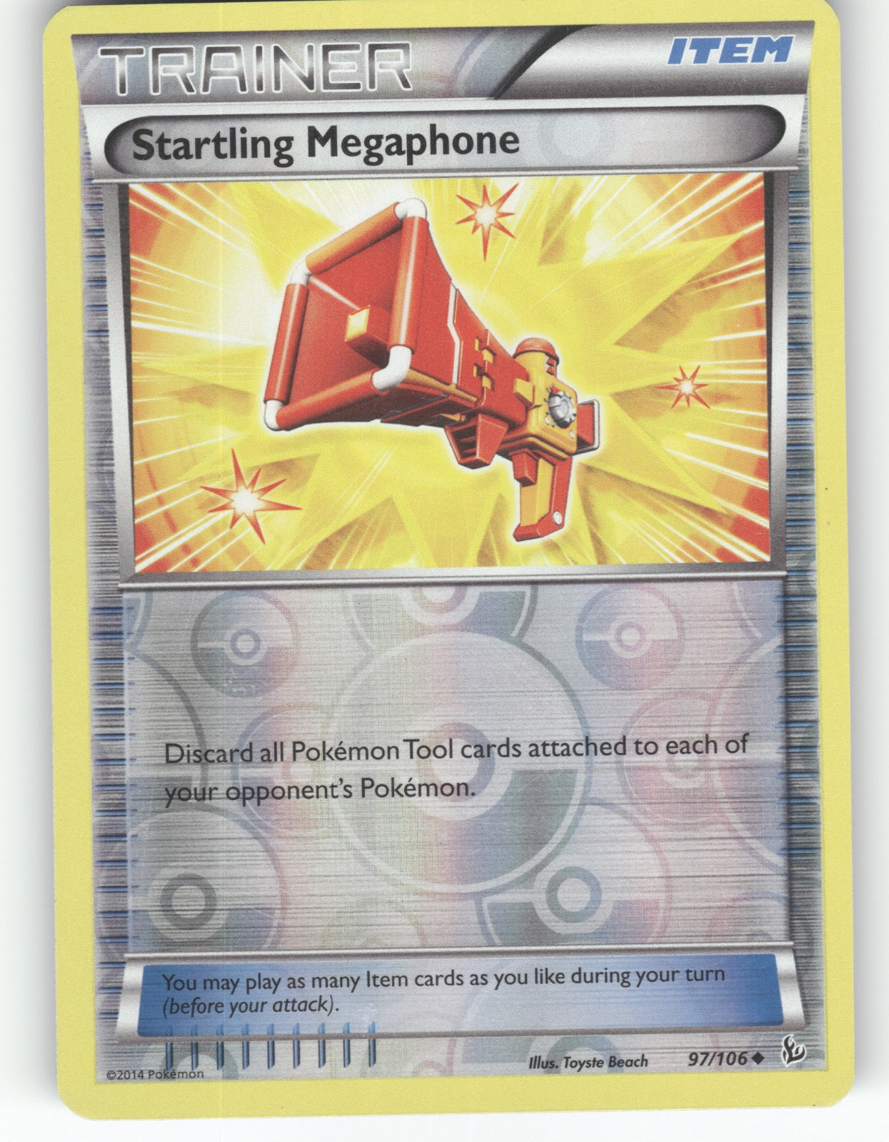 Startling Megaphone Reverse Holo Uncommon XY - Flashfire 97/106 NM