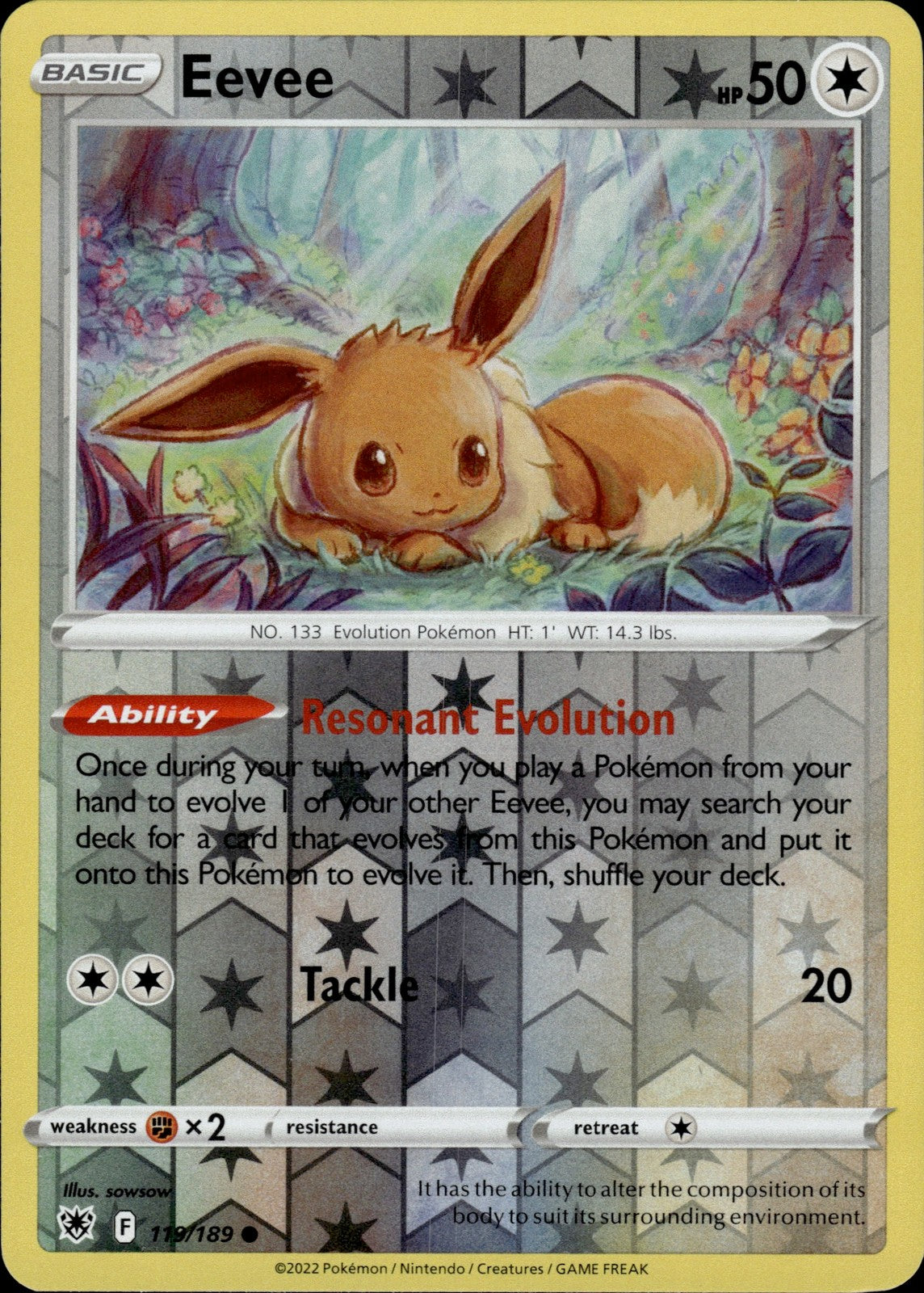 Eevee Reverse Holo Common SWSH10: Astral Radiance 119/189 NM