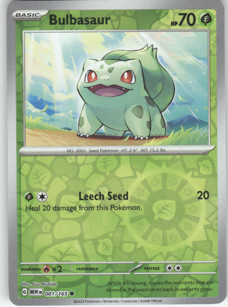 Bulbasaur Reverse Holo Common SV: Scarlet & Violet 151 001/165 NM