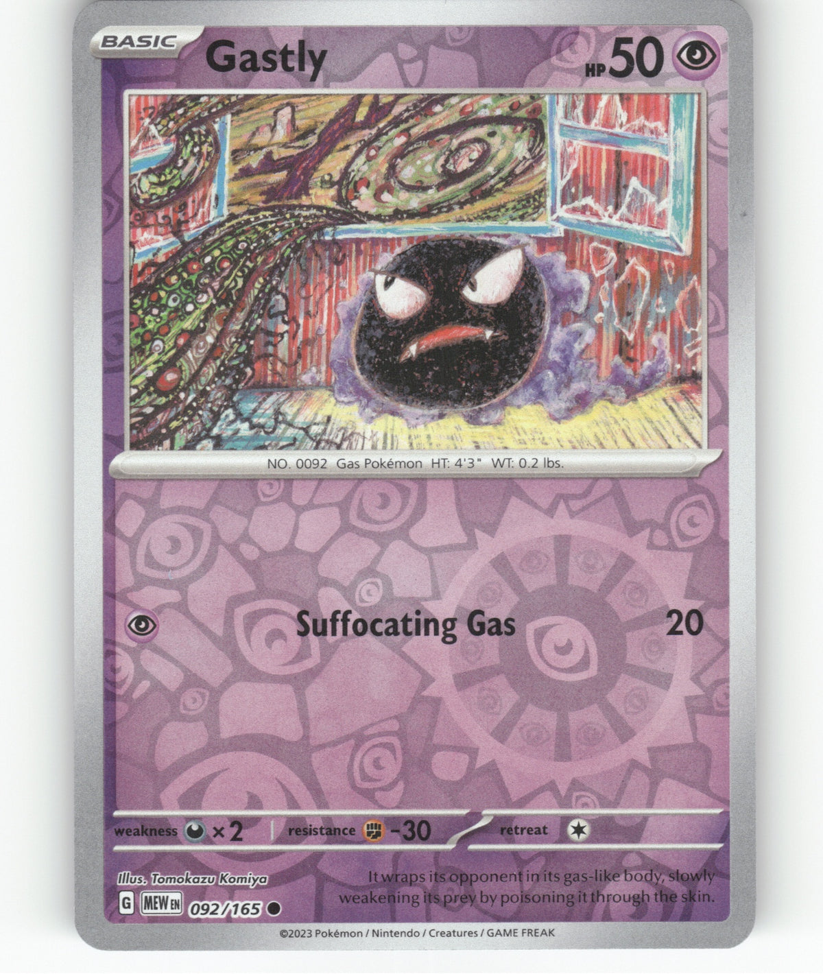 Gastly Reverse Holo Common SV: Scarlet & Violet 151 092/165 NM