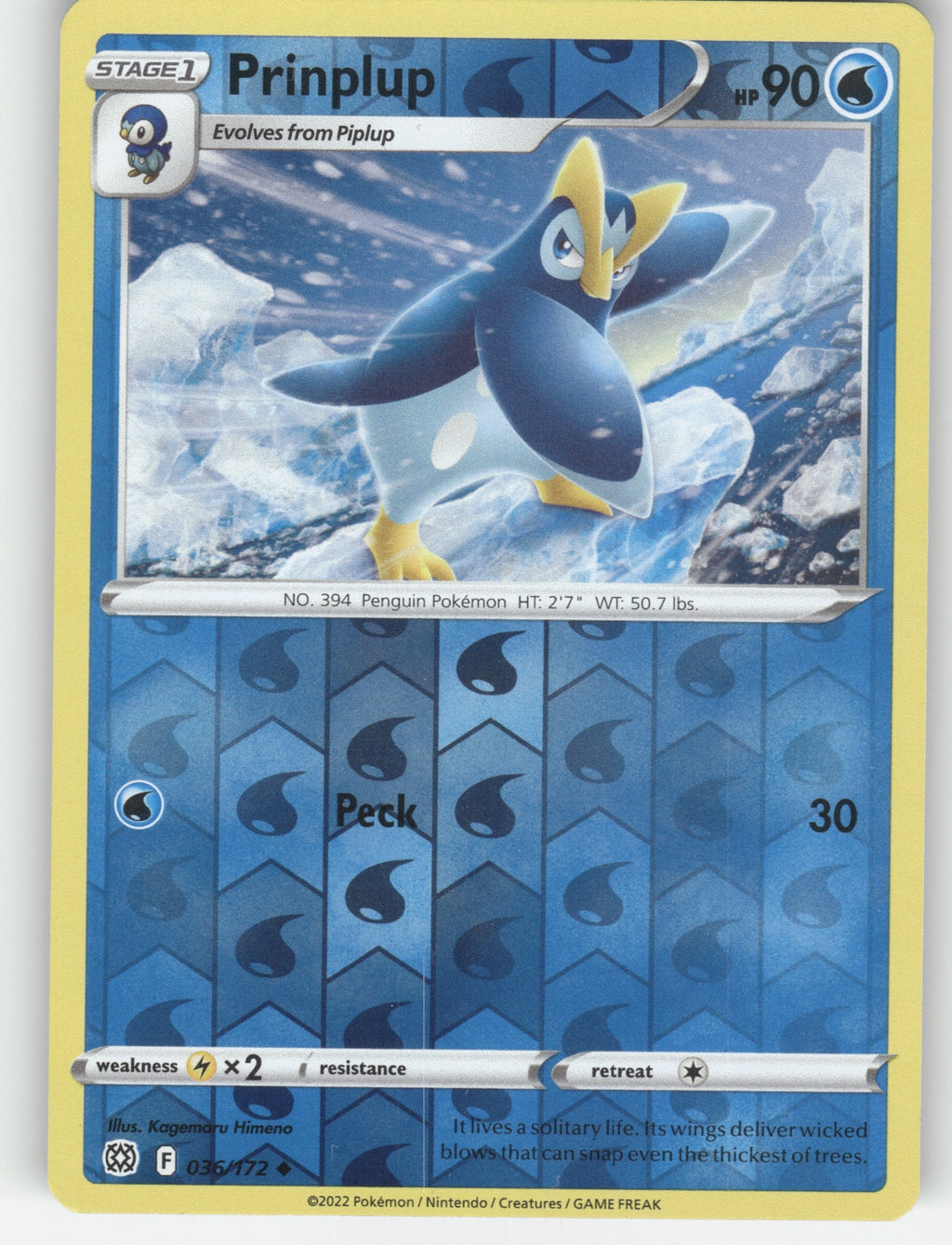 Piplup Reverse Holo Common SWSH09: Brilliant Stars 035/172 NM