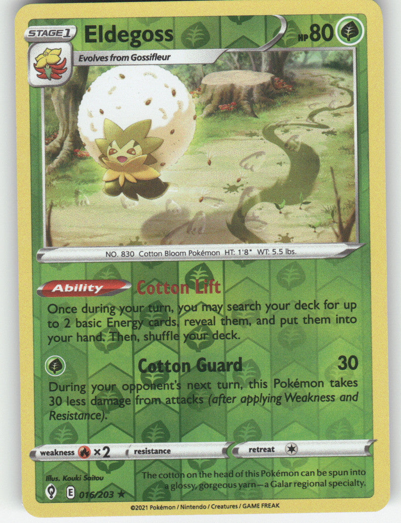 Eldegoss Reverse Holo Holo Rare SWSH07: Evolving Skies 016/203 NM