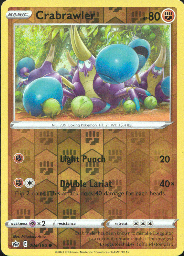 Crabrawler Reverse Holo Common SWSH06: Chilling Reign 084/198 NM