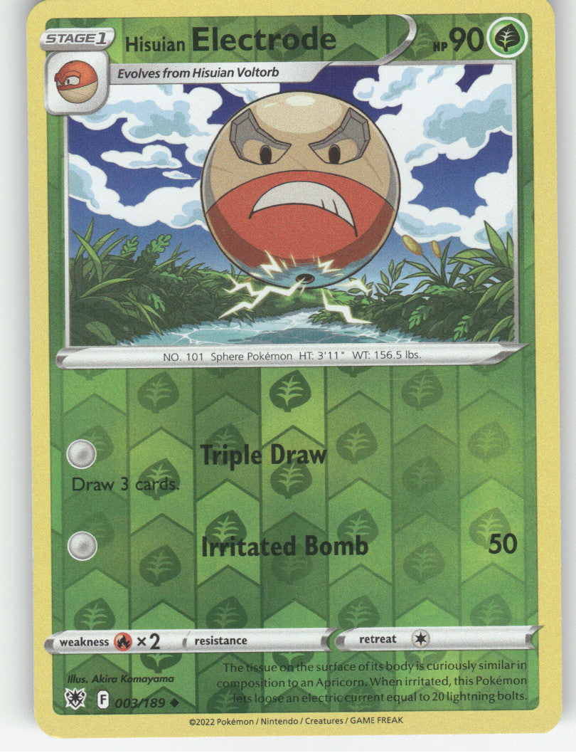 Hisuian Electrode Reverse Holo Uncommon SWSH10: Astral Radiance 003/189 NM
