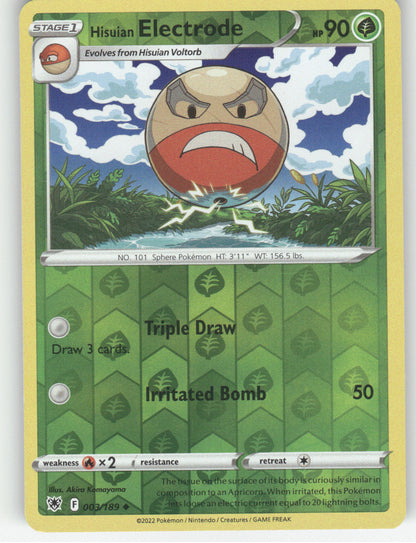 Hisuian Electrode Reverse Holo Uncommon SWSH10: Astral Radiance 003/189 NM