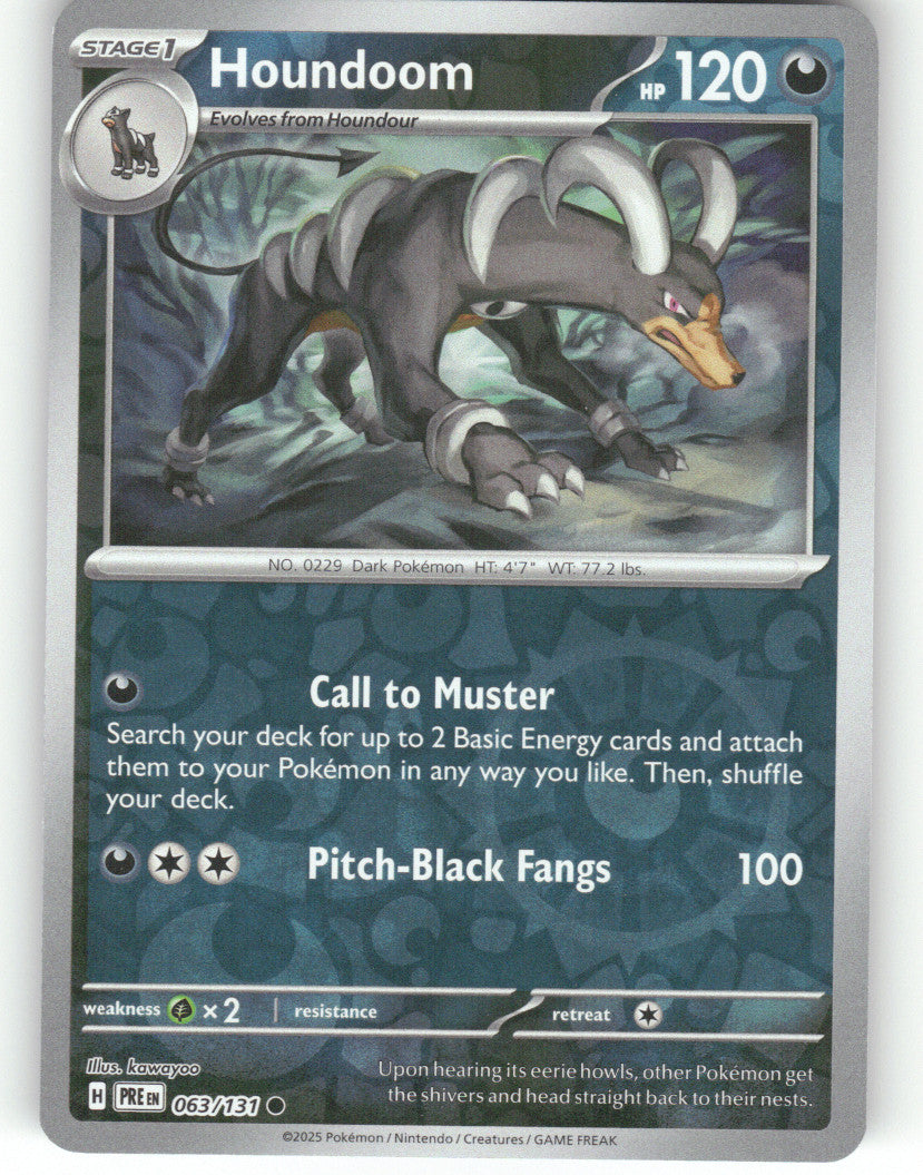 Houndoom Reverse Holo Common SV: Prismatic Evolutions 063/131 NM