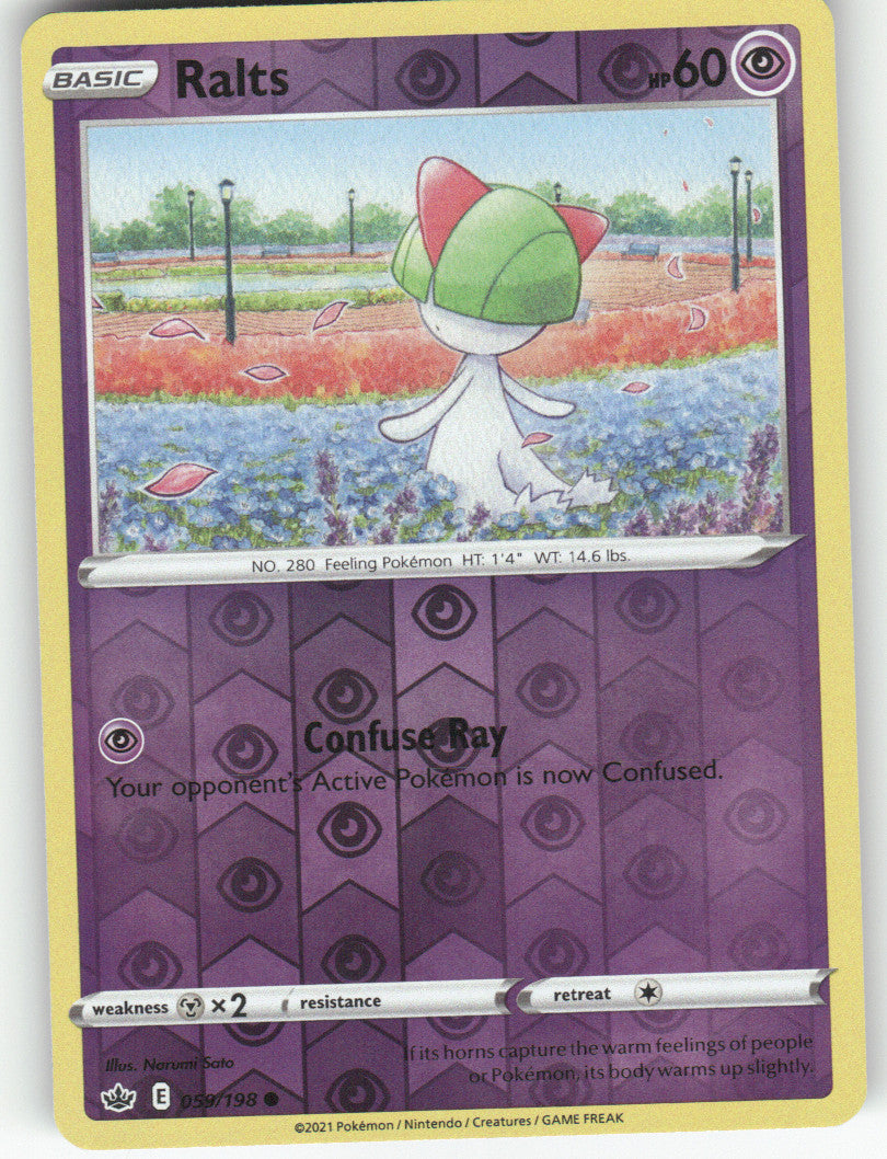 Ralts Reverse Holo Common SWSH06: Chilling Reign 059/198 NM