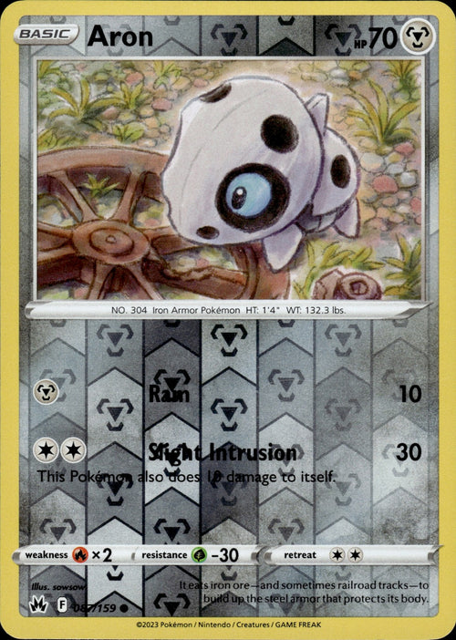 Aron Reverse Holo Common SWSH: Crown Zenith 087/159 NM