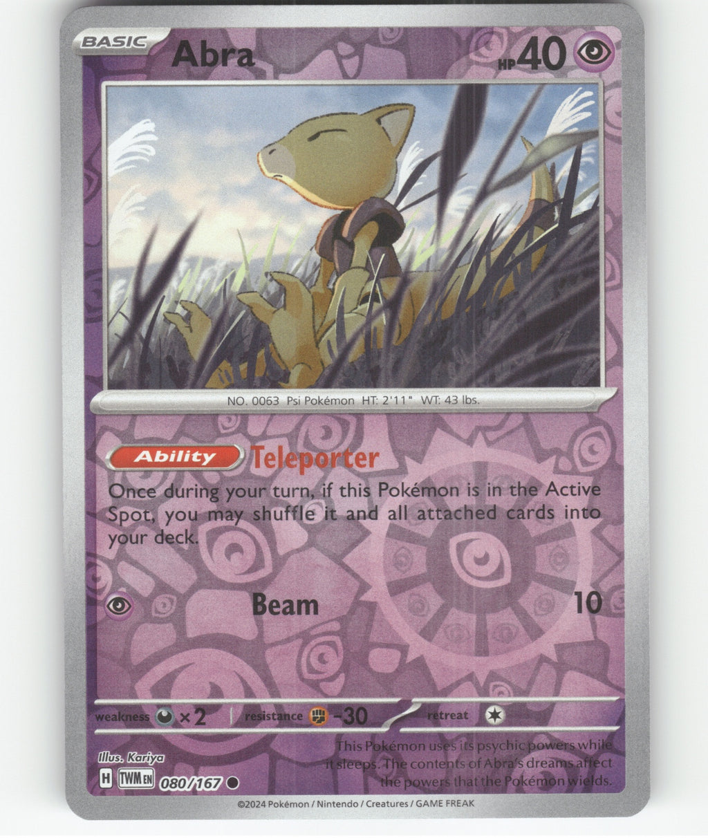Abra Common SV06: Twilight Masquerade 080/167 NM