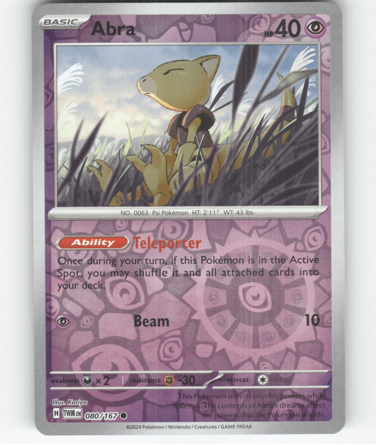 Abra Common SV06: Twilight Masquerade 080/167 NM