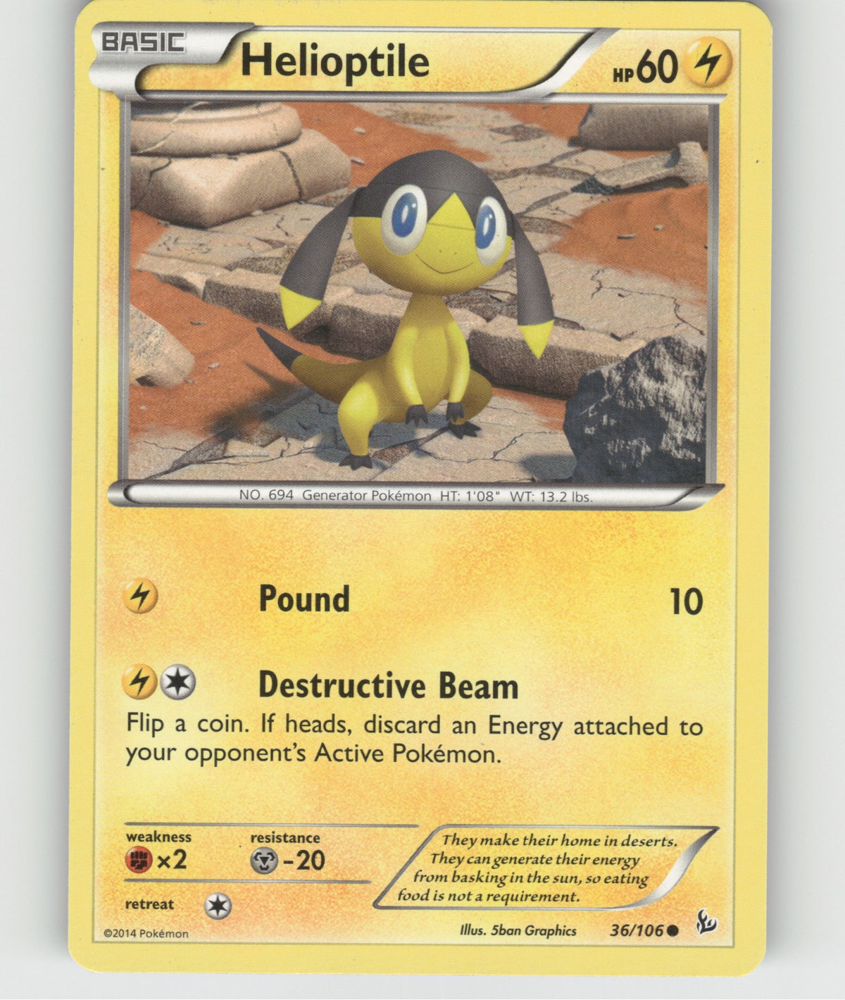 Helioptile Common XY - Flashfire 36/106 NM