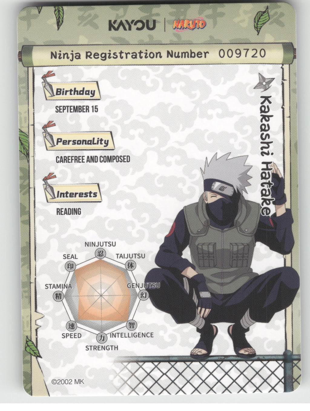 Kakashi Hatake Base SR Earth Scroll Series 2 005L2 NM back