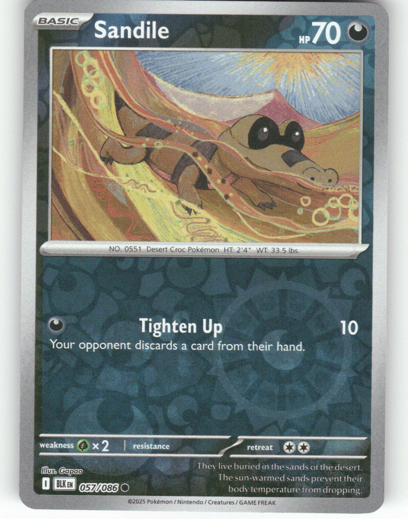 Sandile Reverse Holo Common SV: Black Bolt 057/086 NM