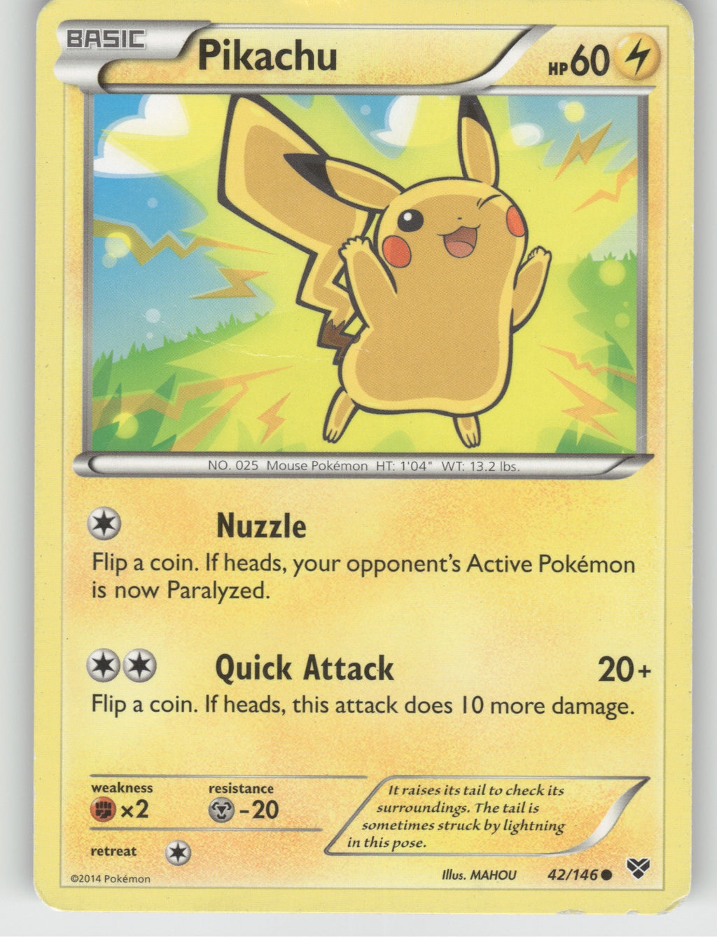 Pikachu Common XY Base Set 42/146 DMG