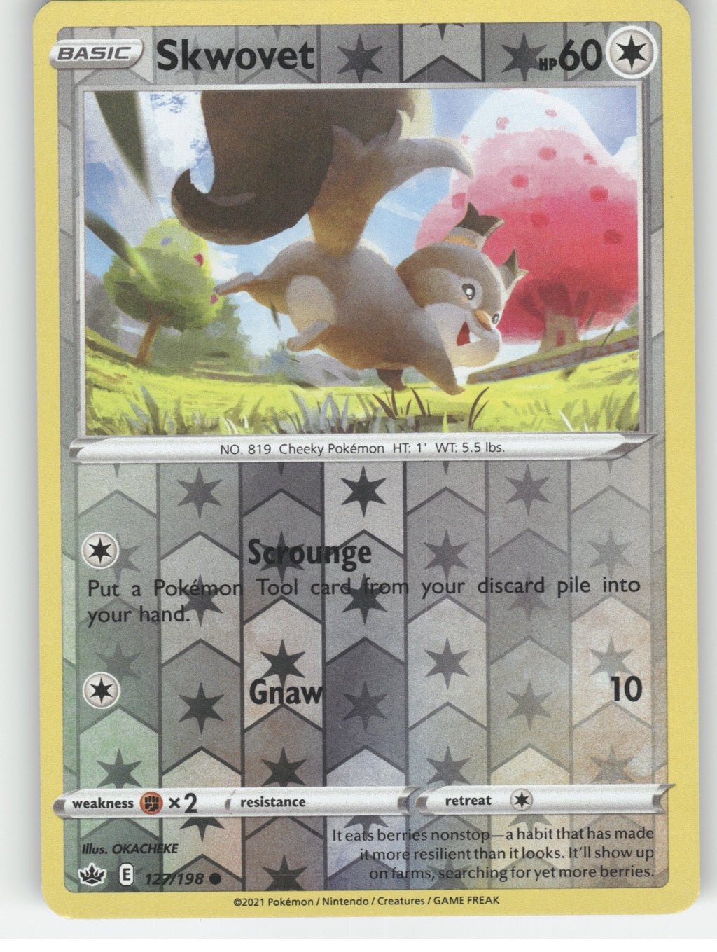 Skwovet Reverse Holo Common SWSH06: Chilling Reign 127/198 NM