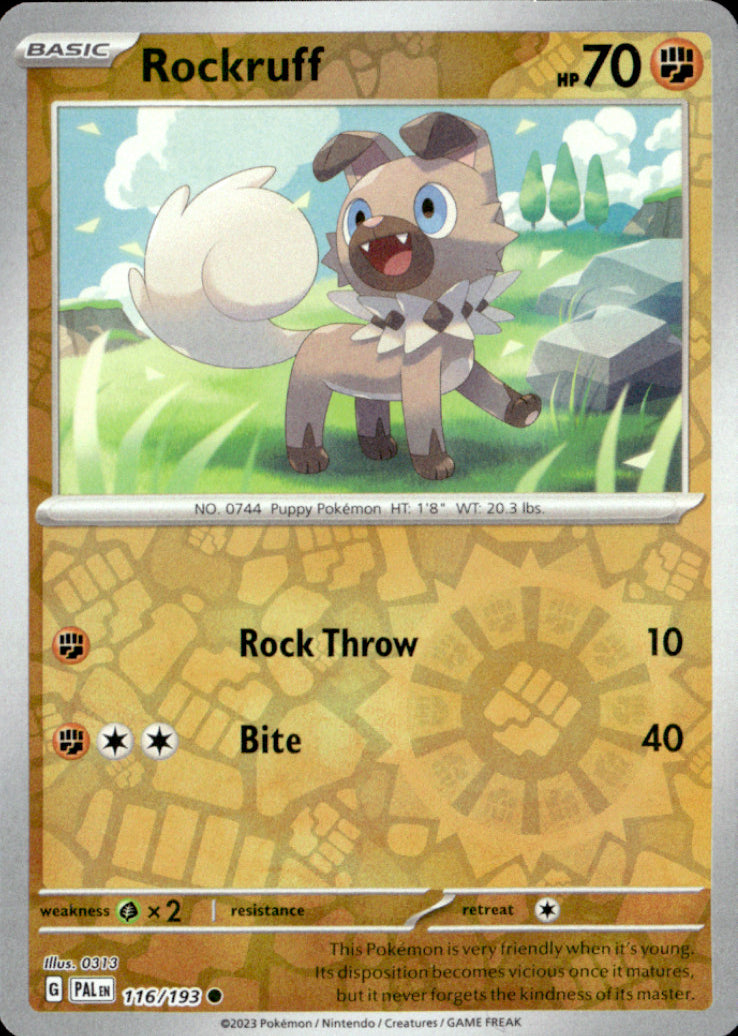 Rockruff Reverse Holo Common SV02: Paldea Evolved 116/193 NM