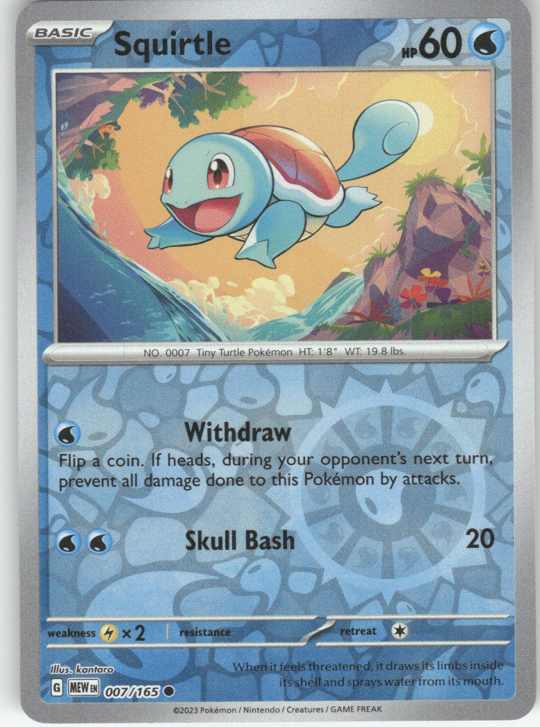 Squirtle Reverse Holo Common SV: Scarlet & Violet 151 007/165 NM