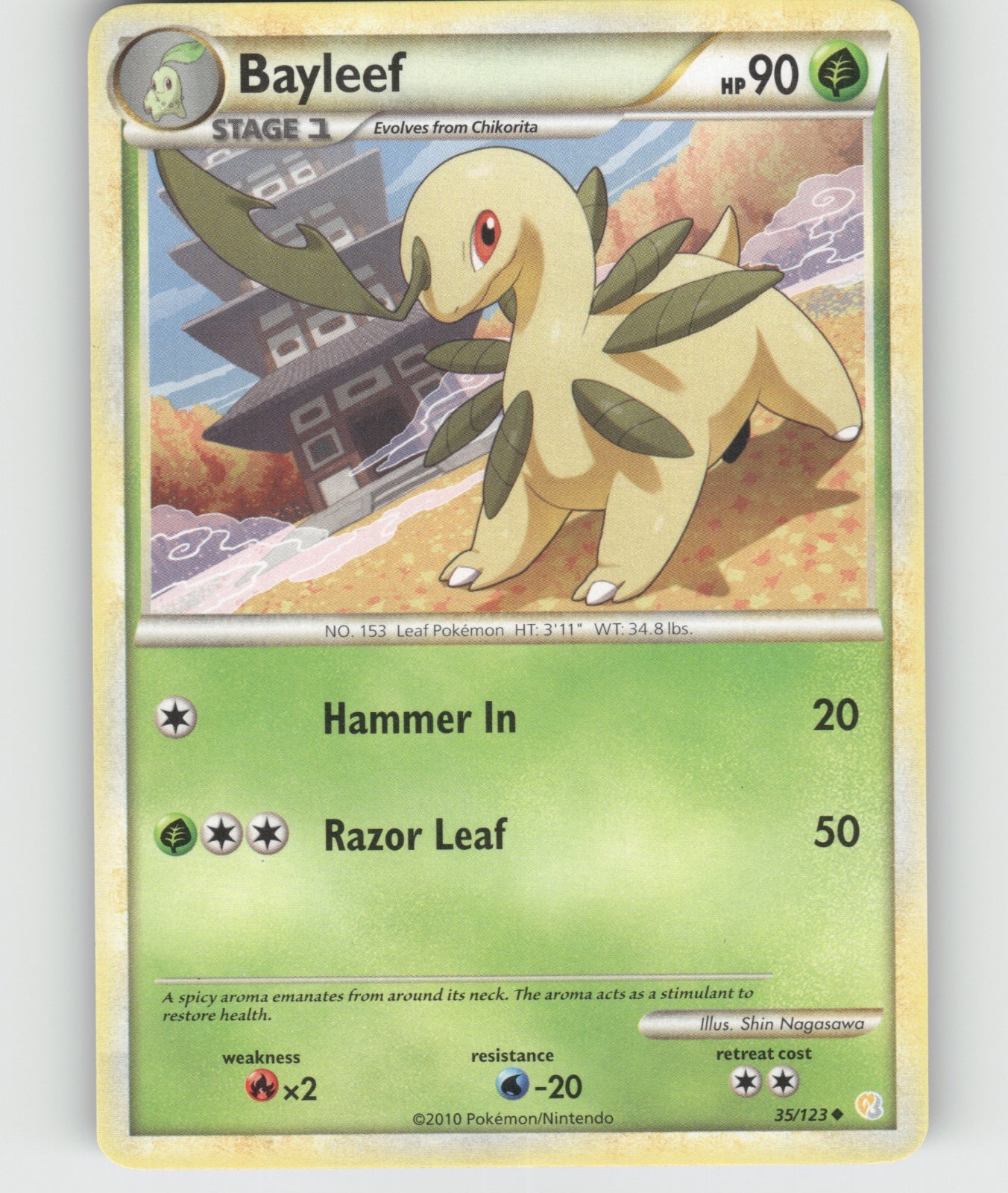 Bayleef Uncommon HeartGold SoulSilver 35/123 NM