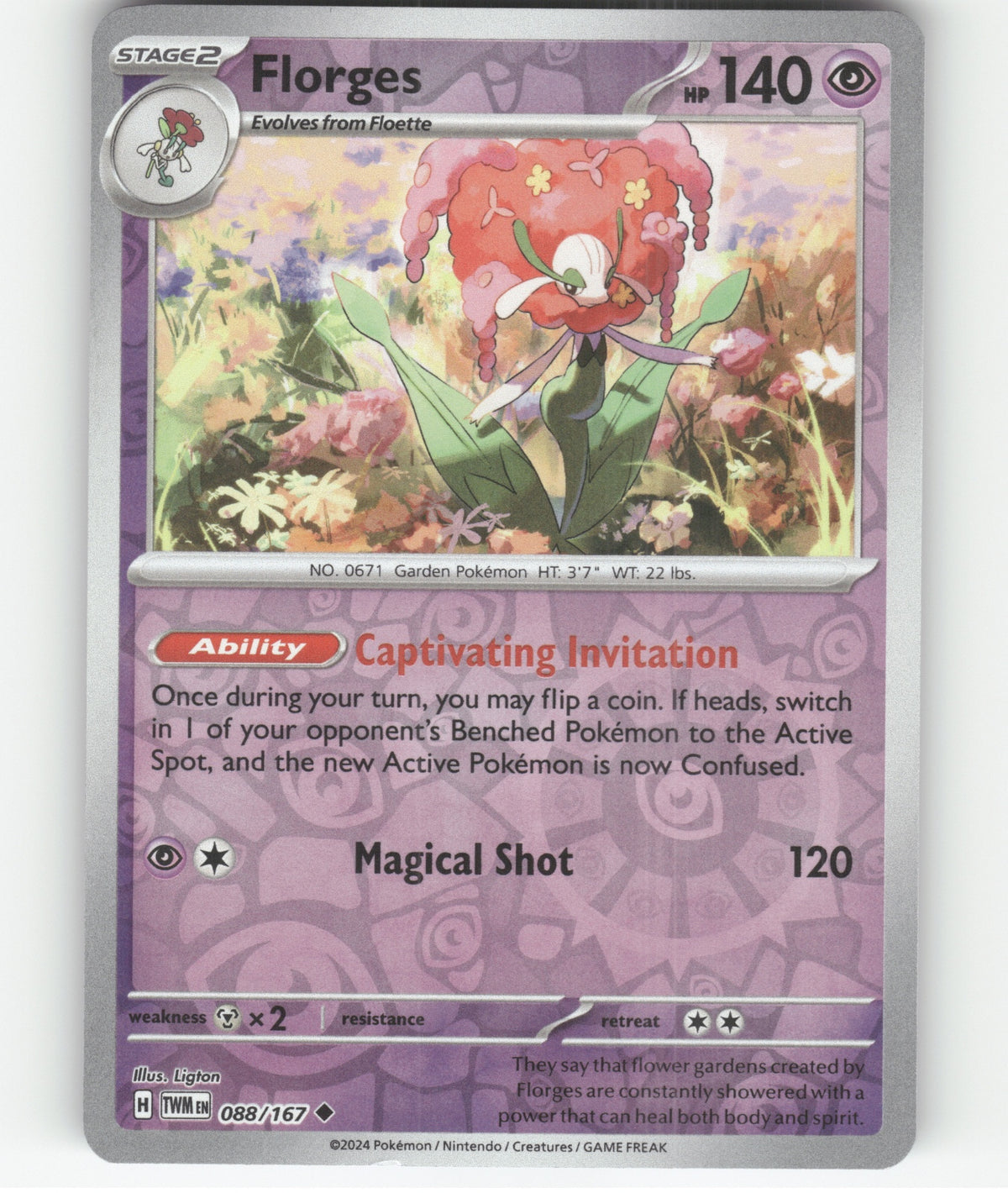 Florges Uncommon SV06: Twilight Masquerade 088/167 NM