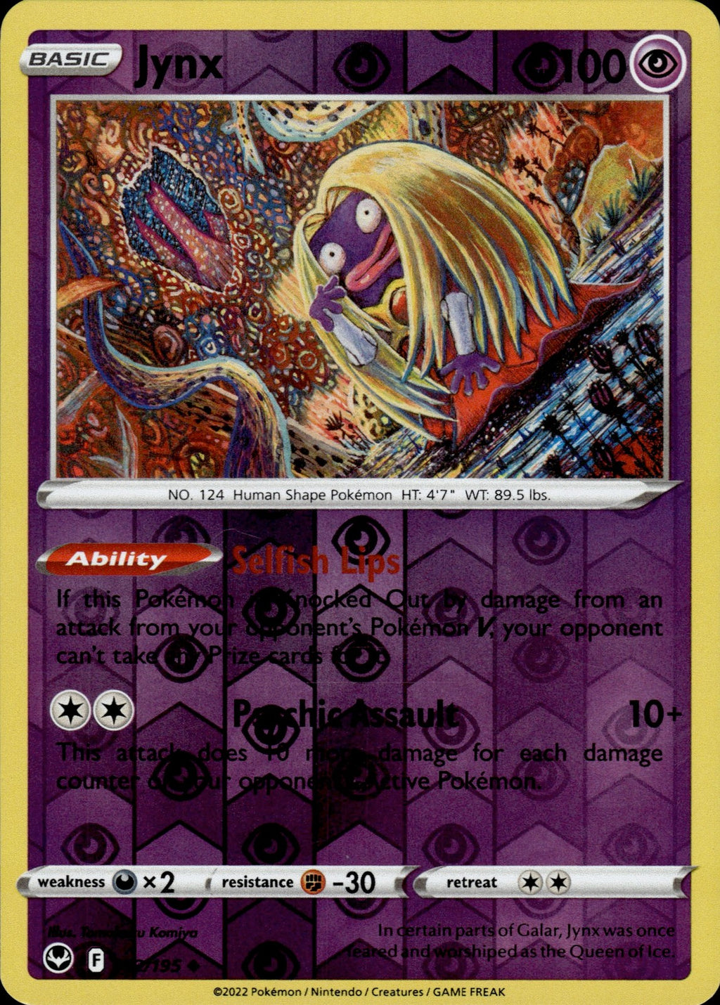 Jynx Reverse Holo Uncommon SWSH12: Silver Tempest 062/195 NM