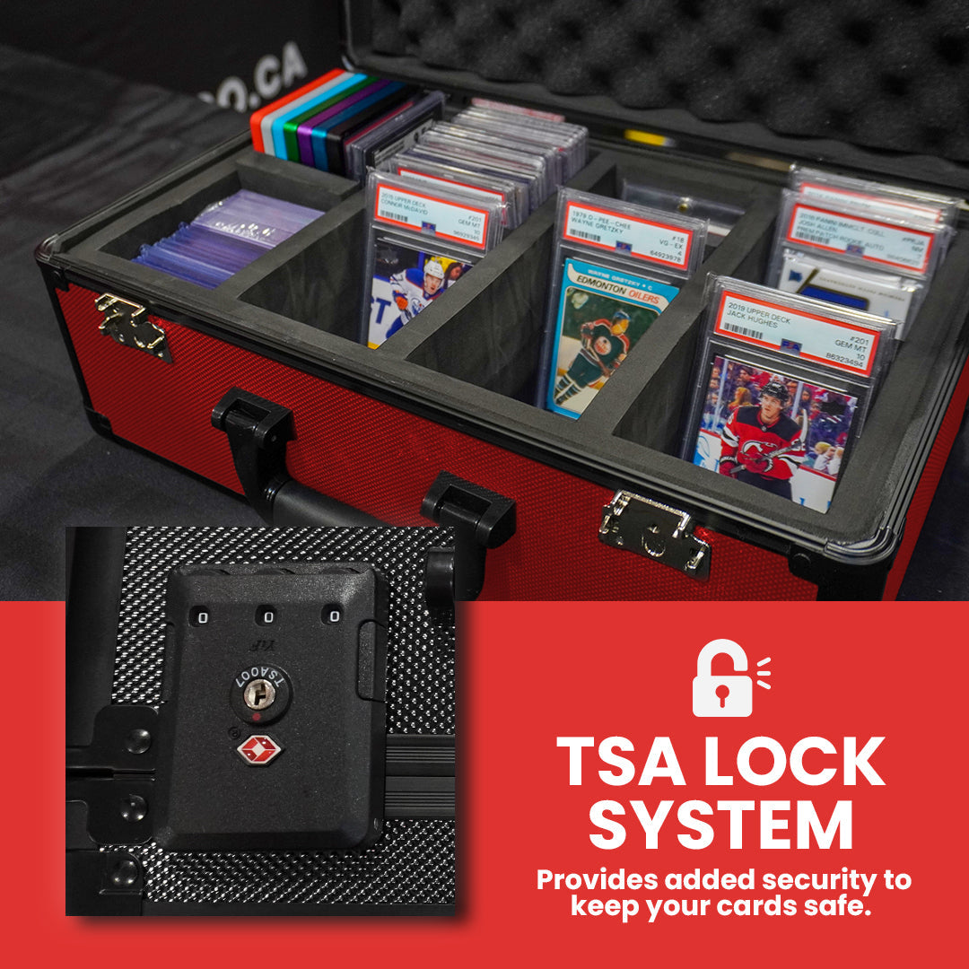 EVORETRO Aluminum Graded Card Storage Box, TSA Lock