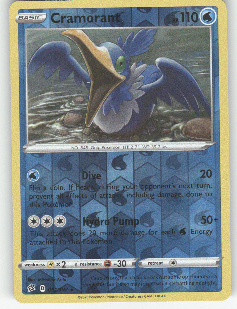 Cramorant Reverse Holo Rare SWSH01: Sword & Shield Base Set 062/202 NM
