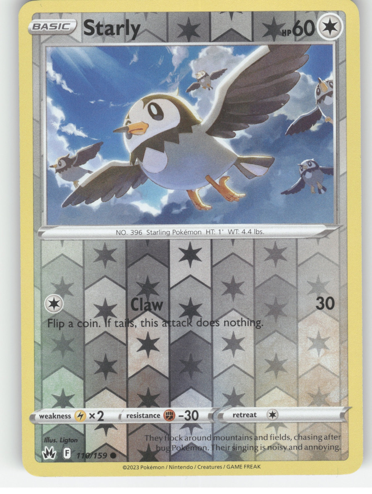 Starly Reverse Holo Common SWSH: Crown Zenith 110/159 NM