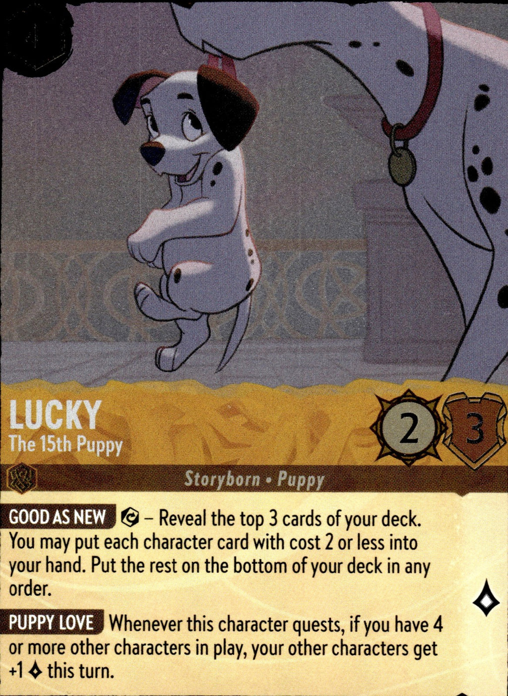 Lucky - The 15th Puppy Cold Foil Rare Into the Inklands 8/204 NM